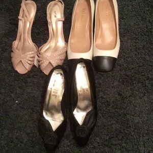 Elegant Women's Shoe Collection - Black, White, and Nude